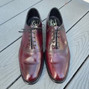Florsheim Imperial Leather Oxford brogue Cap Toe dress Shoes Burgundy, Size 11